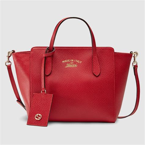 women's red gucci swing leather mini bag|Gucci.